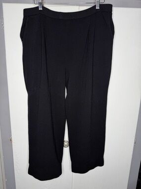 St. John Basics Pants Womens size 16 Black Santana Knit Pull On Straight leg
